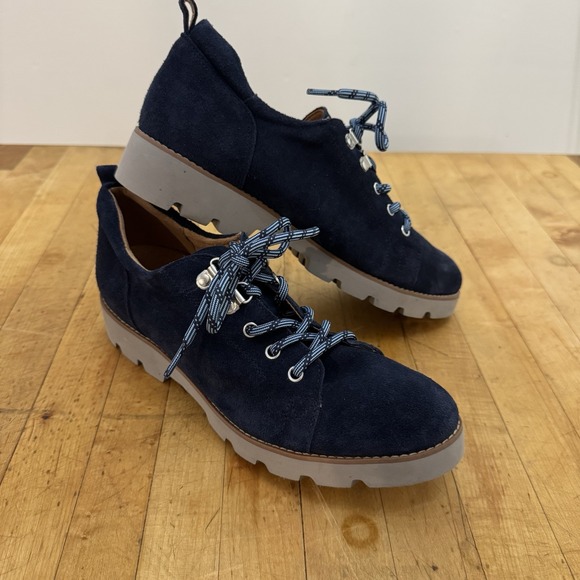 Vionic Women's Blue Suede Lace Up Shoes Ballari Navy Size 8.5 - Picture 5 of 5